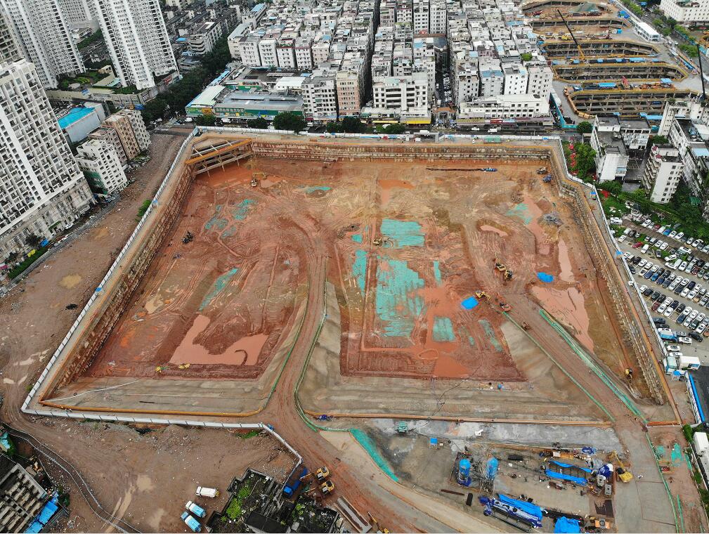 深圳湖贝 A1、A2 地块项目基坑支护工程2021年7月23日现场